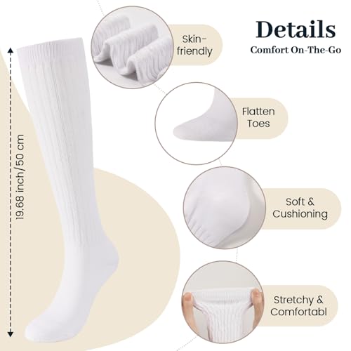 Image of Pleneal Slouchy Socks for Women Scrunch Sock Knit Chunky Crew Boot Socks