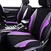CAR PASS Line Rider Sporty Cloth Universal Fit Car Seat Cover -100% Breathable with 5mm Composite Sponge Inside,Airbag Compatible,3zipper Bench(Full Set, Black and Purple)