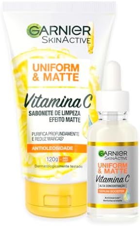Garnier Uniform & Matte, Kit Skincare Creme de Limpeza Facial Vit...
