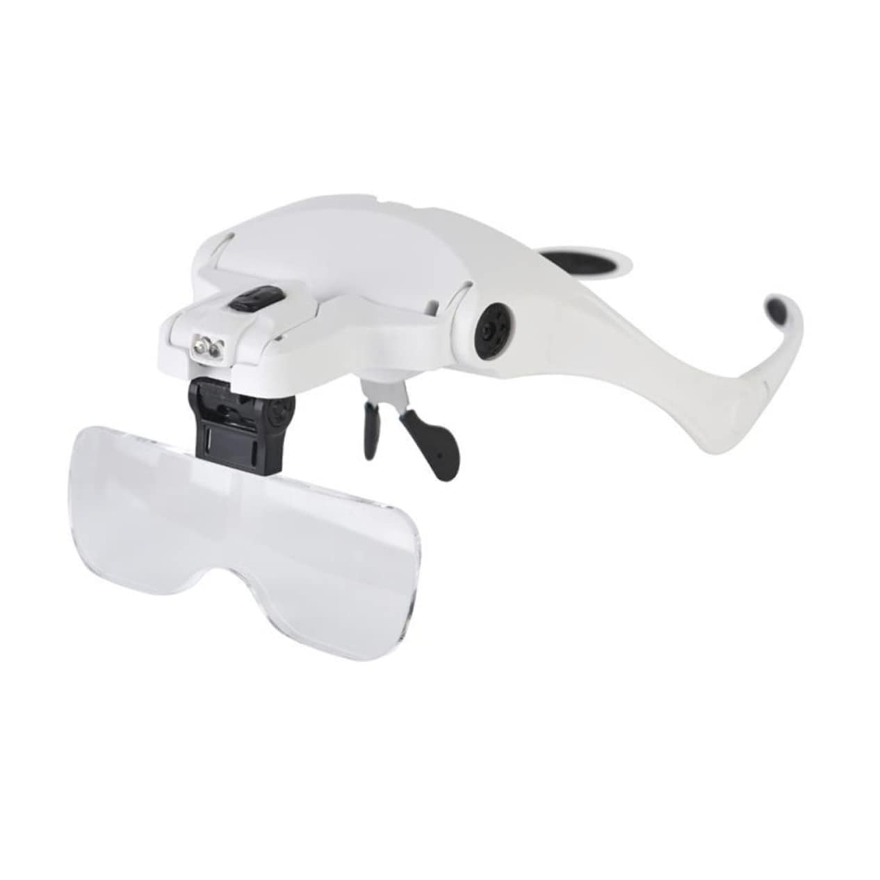 WRITWAA Interchangeable Lens Headband Magnifier with LED Light for Watch Repair and Jewelry Inspection Loupe Glasses Includes to Lenses for Low Light Conditions