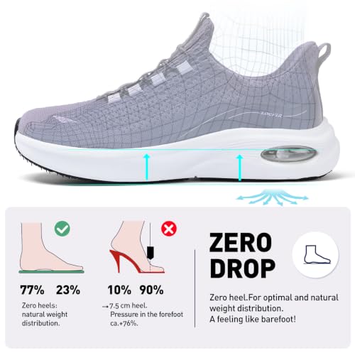 Image of Wide Toe Box Shoes Women Slip on Sneakers with Arch Support, Extra Wide Width Comfort Walking Shoes for Plantar Fasciitis, Zero Drop Cushion Tennis Gym Shoes
