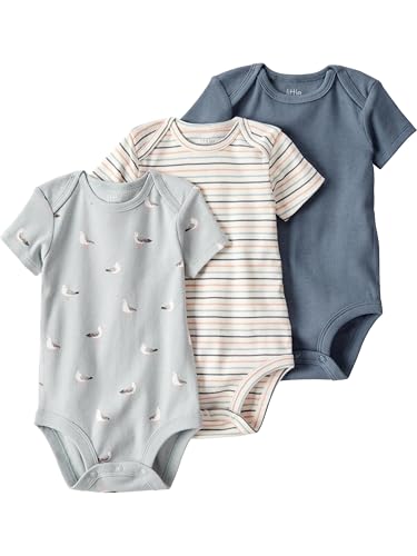 Image of little planet by carter's Unisex Baby 3-pack Short Sleeve Bodysuits Made With Organic Cotton