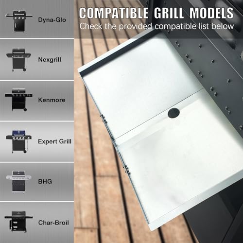BBQCuker Universal Grease Tray with Catch Pan for Nexgrill, Dyna-Glo, Expert Grill, Kenmore, BHG and Grill Replacement Parts, Adjustable 24"-30" Drip Pan for 4/5 Burner Gas Grill by BBQCuker - Used condition - Image 5