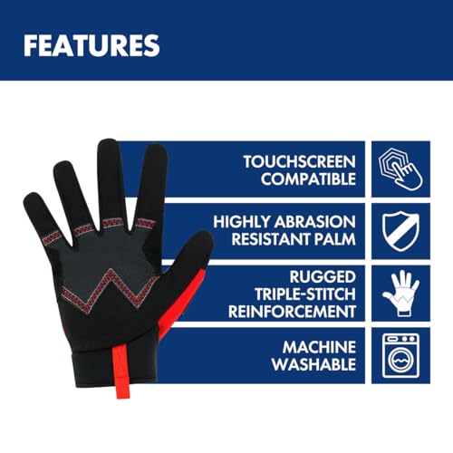 Wrangler Performance Men’s Max Impact Work Gloves – Large, Full Back Impact Protection, Reinforced Palm, Breathable, Durable for Construction, Demolition, Heavy-Duty Work - image 2