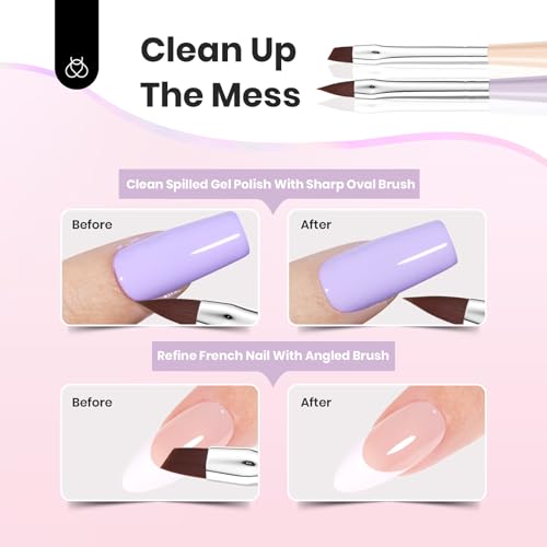 Image of Beetles Nail Art Brushes Set, 7Pcs Nail Art Tools, Fingernail Art Design Pens, Wood Alloy Handle Nail Brush Set, Nail Brushes for Nail Art Salon DIY at Home Manicure Gifts for Women