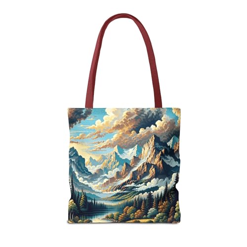 8-Bit Scenic Landscape Tote Bag, Retro Pixel Art Tote, Large Capacity Travel Bag, Canvas Shoulder Bag2