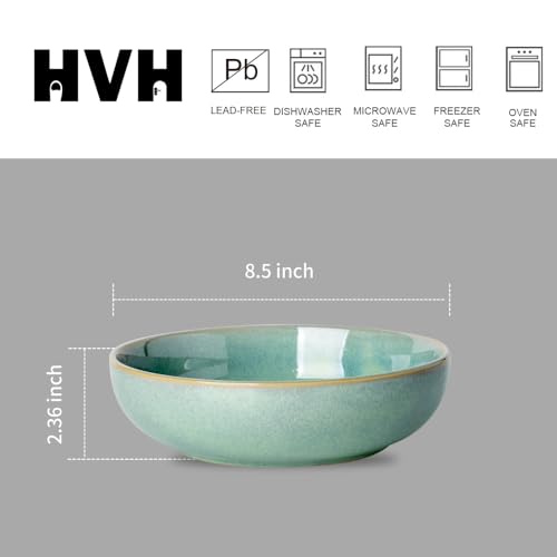 Hvh PASTA BOWL S Set Of 4, 46Oz Big Salad Bowl Set Of 4, Shallow Bowls, Dinner Bowls Set, Ceramic Bowls Set Microwave And Dishwasher Safe, Smooth Glaze thumb #3