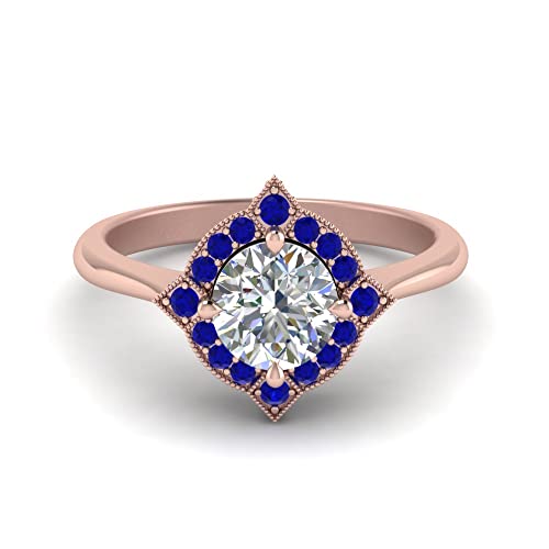 Bague de fiançailles vintage en or rose au style victorien raffiné
