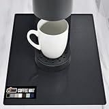 GORILLA GRIP Silicone Coffee Mat, Espresso Machine Bar Accessories, Keep Kitchen Counters Clean, Stays in Place, Waterproof and Heat Resistant Dish Drying Mats, Home Decor Essentials, 10x14, Black