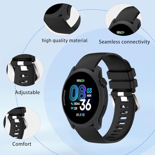 Correa para Smartwatch Coros PACE 4 de silicona negra miniatura 2