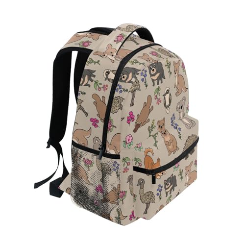 Cute Australian Animals Boys Girls Kids School Backpacks Bookbag, Elementary School Bag Travel Backpack Daypack2