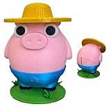 Funny Piggy Bank β Farmerβs Coin Bank, Novelty Pig Coin Saver, Hilarious Gag Gift for Adults, Unique Farm Animal Decoration for Home Office (Pink)