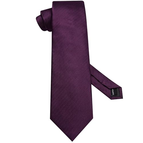 Image of Hi-Tie 70 inches Ties for Men Silk Extra Long Necktie and Pocket Square Cufflinks Set Men Big and Tall Tie Business