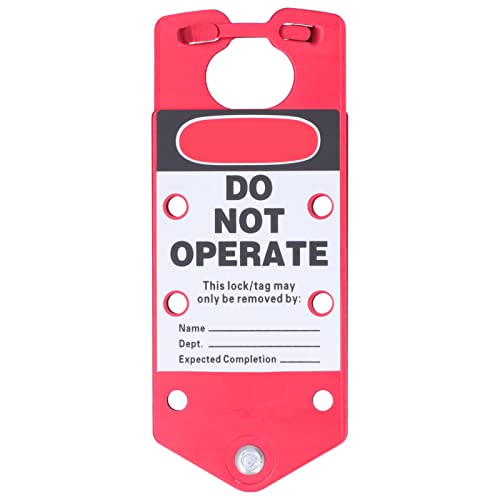 Image of Lock Out Tag Out Hasp, Aluminum Alloy Porous Safety Lockout Hasp, with Tag, Portable Lockout Tagout Hasp, Loto Hasp for Padlocks