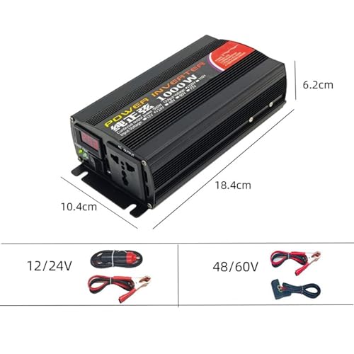 Onduleur à onde sinusoïdale pure 1000W avec conversion haute efficacité 60V 220V