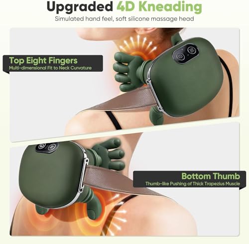 Image of ONESTA Cordless Neck & Shoulder Massager with Heat 4D Deep Tissue Kneading Portable Electric Body Massager for Pain Relief Neck Back & Muscle Relaxation