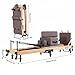MENERGYCE Pilates Reformer Machine Folding, Pilates Reformer Oak Pilates Exercise Bed, Home Multifunctional Silent Pilates Core Reformer, Foldable Bed Pilates Fitness Equipment with Sitting Box