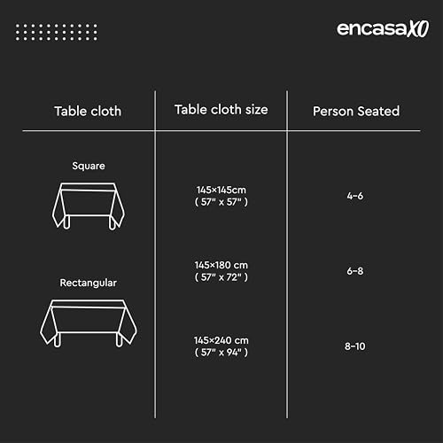 Image of Encasa XO Dining Table Cover Cloth for 4 to 6 Seater with Tassel | Rectangular Size - 145x180 cm (57x72 in) | African Tribal Printed Cotton Table Cover | Made for Everyday Meals & Festive Decor