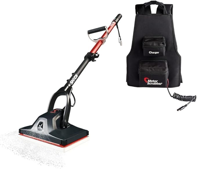 MotorScrubber SHOCK Oscillating Floor Cleaning Machine Starter Kit – Complete Commercial System with Backpack, Pads & Weight Kit