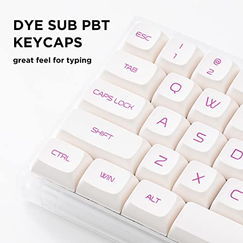 Yunzii Kc68 Hot Swappable Mechanical Keyboard 68-Key Gaming Keyboard With Translucent Abs Keyboard Case, Rgb Backlit For Mac/Win/Gamers (Gateron Yellow Switch, Translucent Lavender) #TOP2