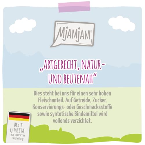 MjAMjAM - Premium Nassfutter für Katzen - saftiges Schwein an leckeren Möhrchen, 6er Pack (6 x 400 g), getreidefrei mit extra viel Fleisch – Ansicht 2