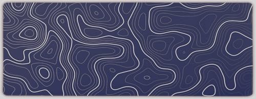 Image of Saco XXL Gaming Mouse Pad for PC - Large Desk Mat 900x400x3mm, Extended Non-Slip Rubber Base, Waterproof Surface, Topographics Design, Big Keyboard Mouse Pad for Office & Home Setup