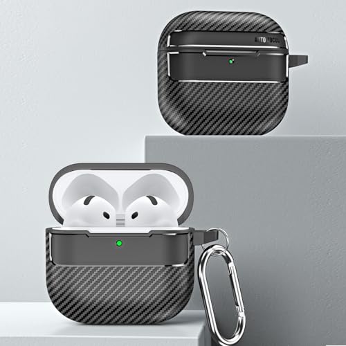 Funda Airpods Pro 3 2025 gris de silicona rígida efecto carbono 5