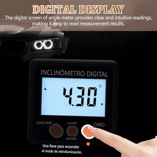 Medidor de Ángulo Digital con Base Magnética miniatura 3