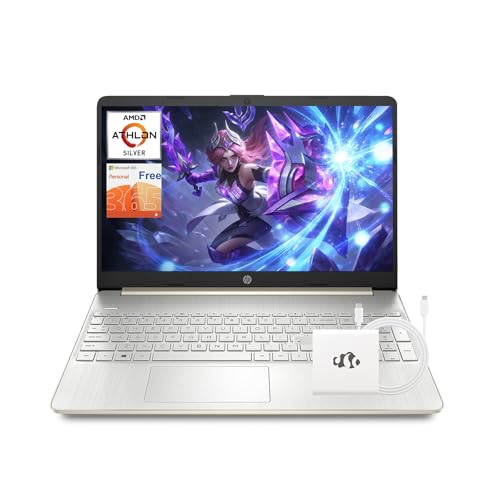 HP 15.6' Laptop, AMD Athlon Silver 3050U (Beats i3-7100U), 16GB RAM 512GB SSD, 1 Year Microsoft 365, AMD Radeon Graphics Webcam Win 10 Computer for Business Student Study Work w/GM Accessory