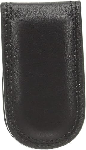 Bosca Men's Leather Money Clip Wallet - Magnetic, Luxury Full Grain Italian Dolce Leather Slim Clip For Men, Hand Stitched, Gift-Ready Packaging, Black