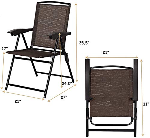 Giantex GT3687-2-WH Pack Patio Folding Chairs, Adjustable Sling Back Chairs thumb #2