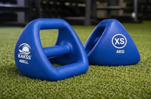 Image of Kakss 4BELL Multipurpose Gym Equipment 4-in-1 Dumbbell, Kettlebell, Push-Up Bar & Med Ball, Compact Home Workout Tool for Men & Women,(ONE PIECE) (4kg Blue)