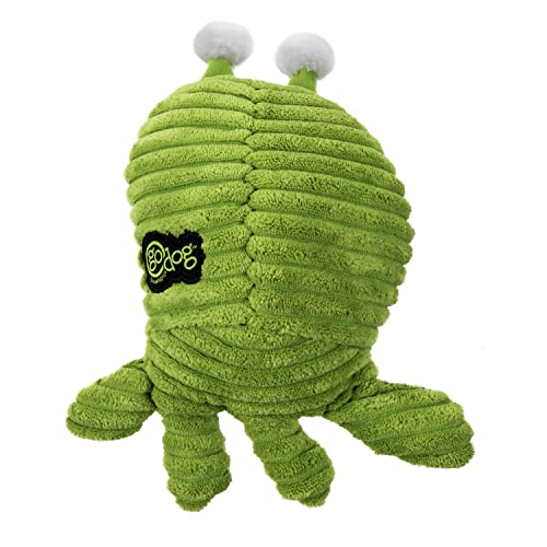 Image of goDog PlayClean Germs Squeaky Plush Dog Toy with Odor-Eliminating Essential Oils, Chew Guard Technology - Green, Large