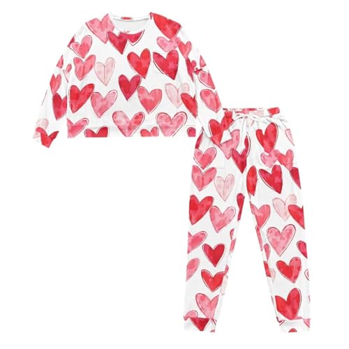 Image of Women's Pajamas Set Soft 2 Piece Loungewear Long Sleeve Pj Set Matching Sleepwear with Pockets for Women Plus Size