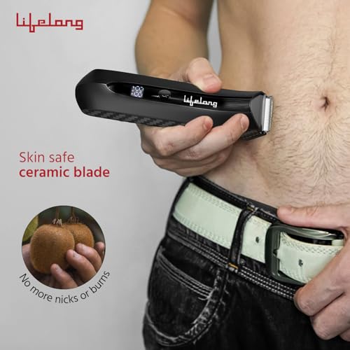 Image of Lifelong Body Trimmer for Men All in One|Private Parts & Body Trimmer for Man|Waterproof Groomer for Chest, Arms, Underarms, Pubic Hair, Legs|Clean Shave Full Body Shaver|Ceramic Blade|100Min Runtime