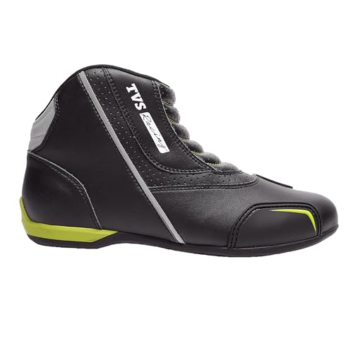 Image of TVS Racing Ankle Length Slip-On Riding Boots for Men:Waterproof Riding Shoes with Reflective Panel