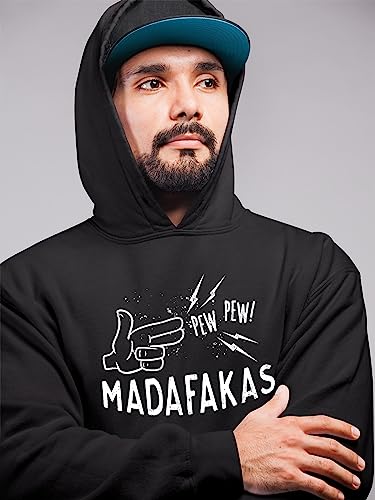 Sweat à capuche noir homme OM3 Pew Pew Madafakas S - 2