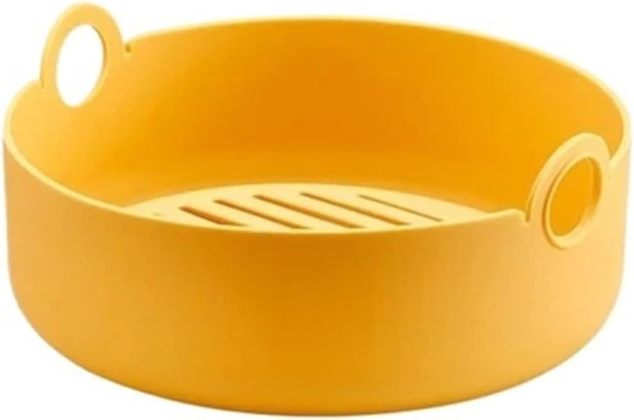 シリコーンエアフライヤーオーブンベーキングトレイピザフライドチキンエアフライヤーお手入れ簡単バスケット再利用可能なエアフライヤーパン