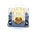 Bissou 2 Way Power Distribution Block, 1/0 Gauge x 1 in 4 Gauge x 2 Out Power/Ground Distributor for Car Audio Amplifier Splitter 1pcs, Golden