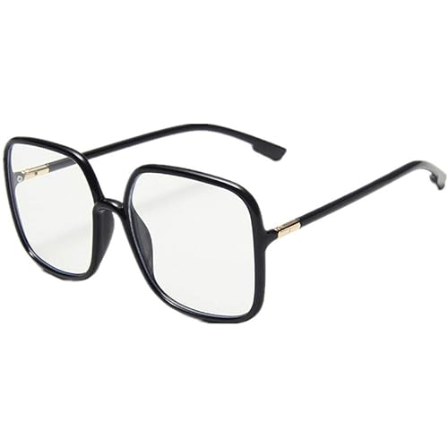 Shiratori Woman's New Retro Blue Light Blocking Glasses Big frame Nerd Eyeglasses Frame Anti Blue Ray Computer Game Glasses Black