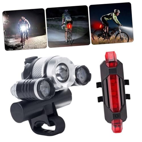 KOMBIUDA Cycling Safety Flashlight 4 Modes Bike Light Rechargeable Compact Design for Install