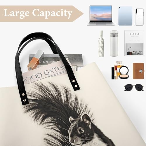 Sac à main pour le travail et les voyages en cuir souple SkunkTrendy - 6