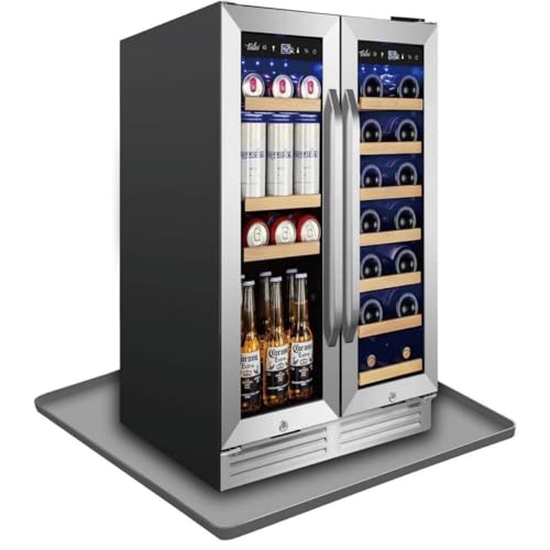 27''x27'' Mini Fridge Silicone Mat with 0.5'' Raised Edges, Extra Large, Prevent Water Leakage and Floor Damage from Elecrical Equipment such as Washing Machines, Dryer, Mini Fridge (Grey)