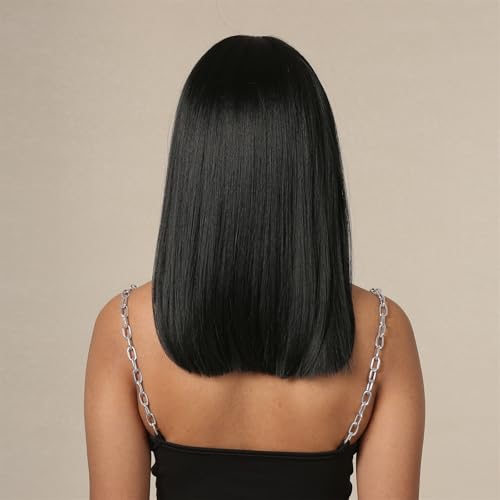 Perruque synthétique Bob noire lisse pour changer de style sans couper - 6