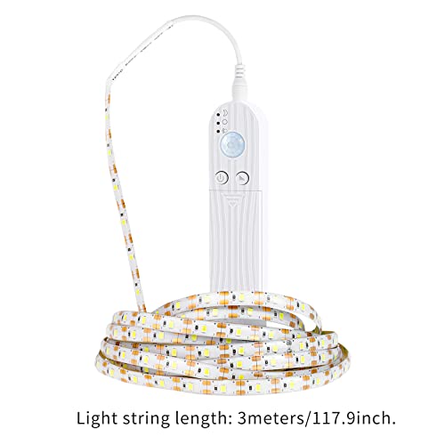 Tira de LEDs con sensor de movimiento 3 metros blanco cálido miniatura 2