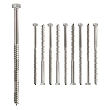 Conquest 3/8' x 7' Lag Bolts, 316 Stainless Steel, Coarse Threads Hex Head, Corrosion-Resistant for Outdoor, Wood, and Structural Projects (10 Pack)