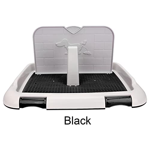 Hundetoilette, Welpentoilette Puppy Training Set Haustiertoilette mit Wand-Simulation und geplantem Urinieren Indoor Dog Potty (Black)