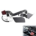 VVORHSBELL Kaltlufteinlass-Set, kompatibel mit VW Golf MK5/MK6 GTI/R Audi S3 8P EA113 & EA888 2.0T Aluminiumrohr mit hohem Durchfluss + Hitzeschild + Rotfilter, kein MAF-Sensor