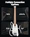 Donner HUSH X PRO Electric Guitar Kit - Smart Travel Guitar with Dozens of Preset Combinations, 7 Tone Sim Options, Metallic White