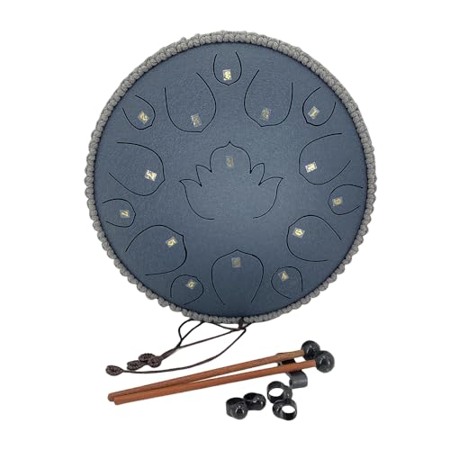 YoungMonic Rain Drum for Outside 13 Inches 15 Notes D Major Steel Tongue Drum Percussion Instrument with Mallets Music Book and Bagk